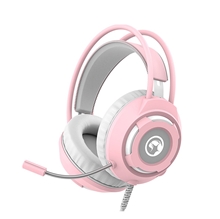 Headset with Microphone Marvo HG8936, pink, backlight, 3.5 jack + USB (PC)