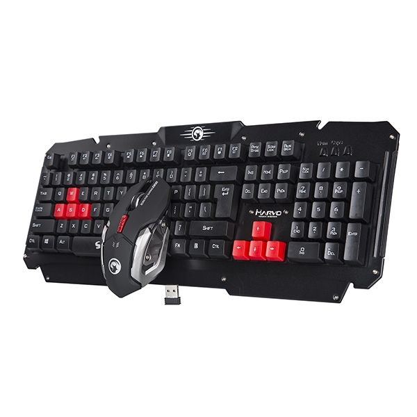 Marvo KW509 Keyboard and Optic Mouse, CZ/SK, gaming bundle - Black