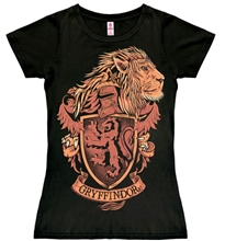 Dámské tričko Harry Potter: Gryffindor Logo (M) černé bavlna