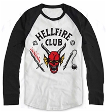 Pánské tričko Stranger Things: Hellfire Club Crest (L) bílá bavlna