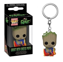 Funko POP Keychain: I Am Groot - Groot with Cheese Puffs