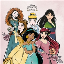 Oficiální nástěnný kalendář Disney 2024 s plakátem: Princezny (30 x 30 60 cm)