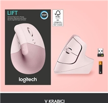 Logitech - Lift Ergo Mouse - Rose