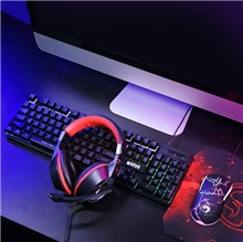 Gaming set with keyboard, mouse, mouse pad and headphones Marvo CM409 CZ/SK, LED, USB - black (PC) (DISCOUNT)