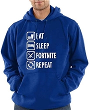 Blue Fortnite Sweatshirt - EAT-SLEEP-FORNITE-REPEAT (size XL)