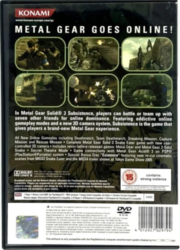 Metal Gear Solid 3 Subsistence (PS2) (BAZAR)